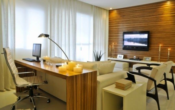 30 Salas com home offices integrados ...
