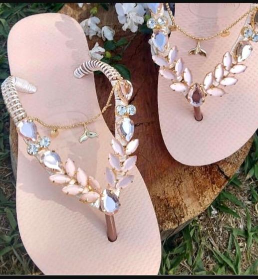 havaianas personalizados com pedraria ...
