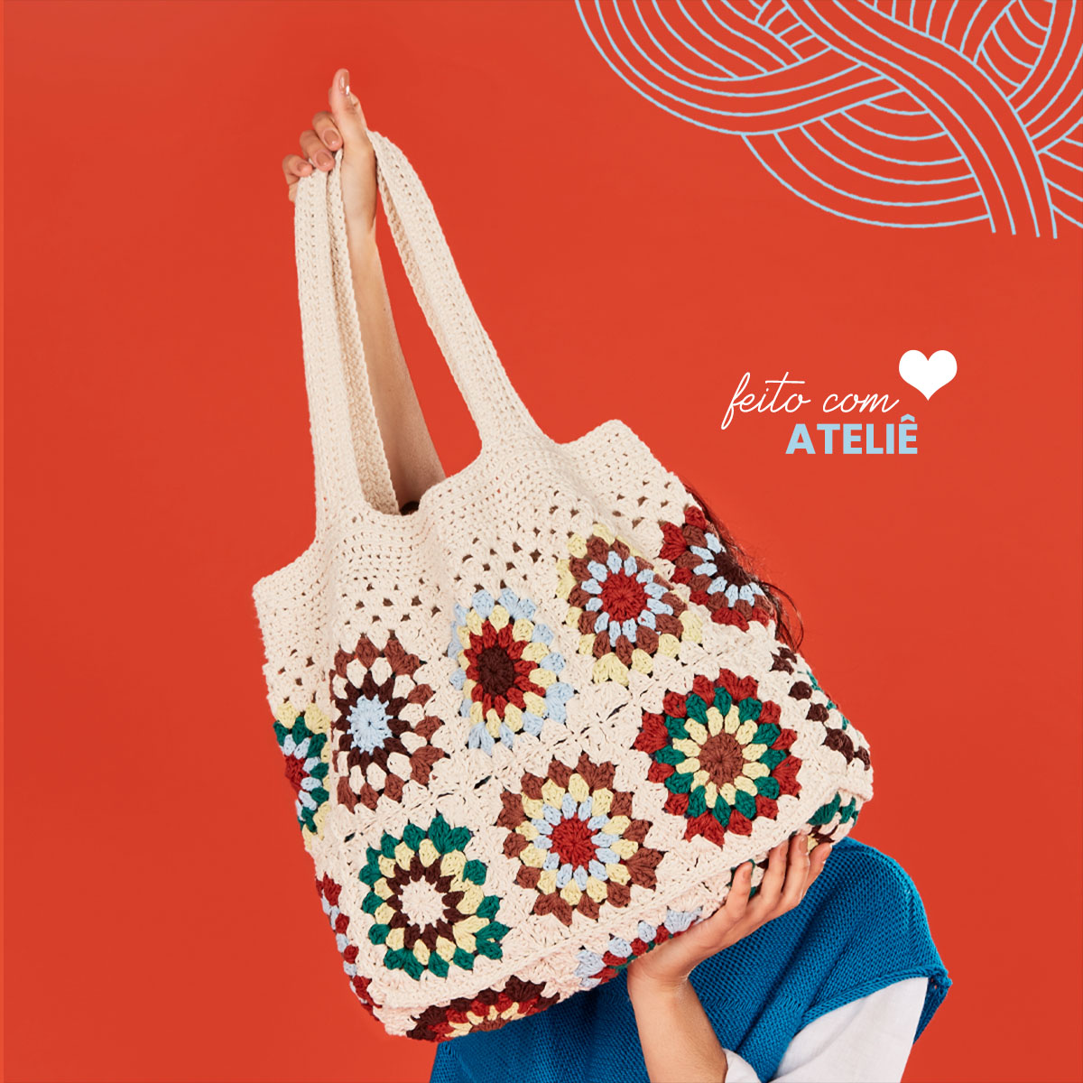 Bolsa de crochê - Bolsa Quadradinhos da ...