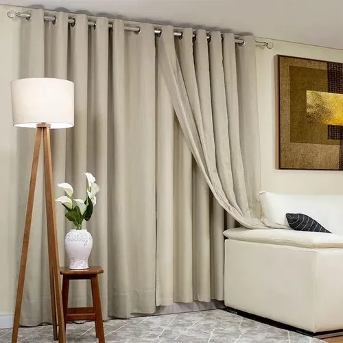 Cortina Sala Quarto Blackout Tecido Com ...