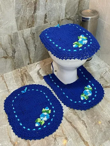 Croche 100% Artesanal + Super Cor Azul ...