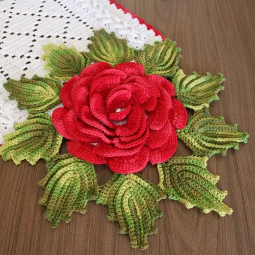 Trilho Caminho De Mesa Crochê Mega Flor ...
