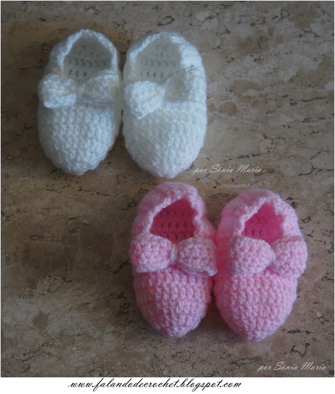 SAPATINHOS DE CROCHE PARA BEBE MANUELA