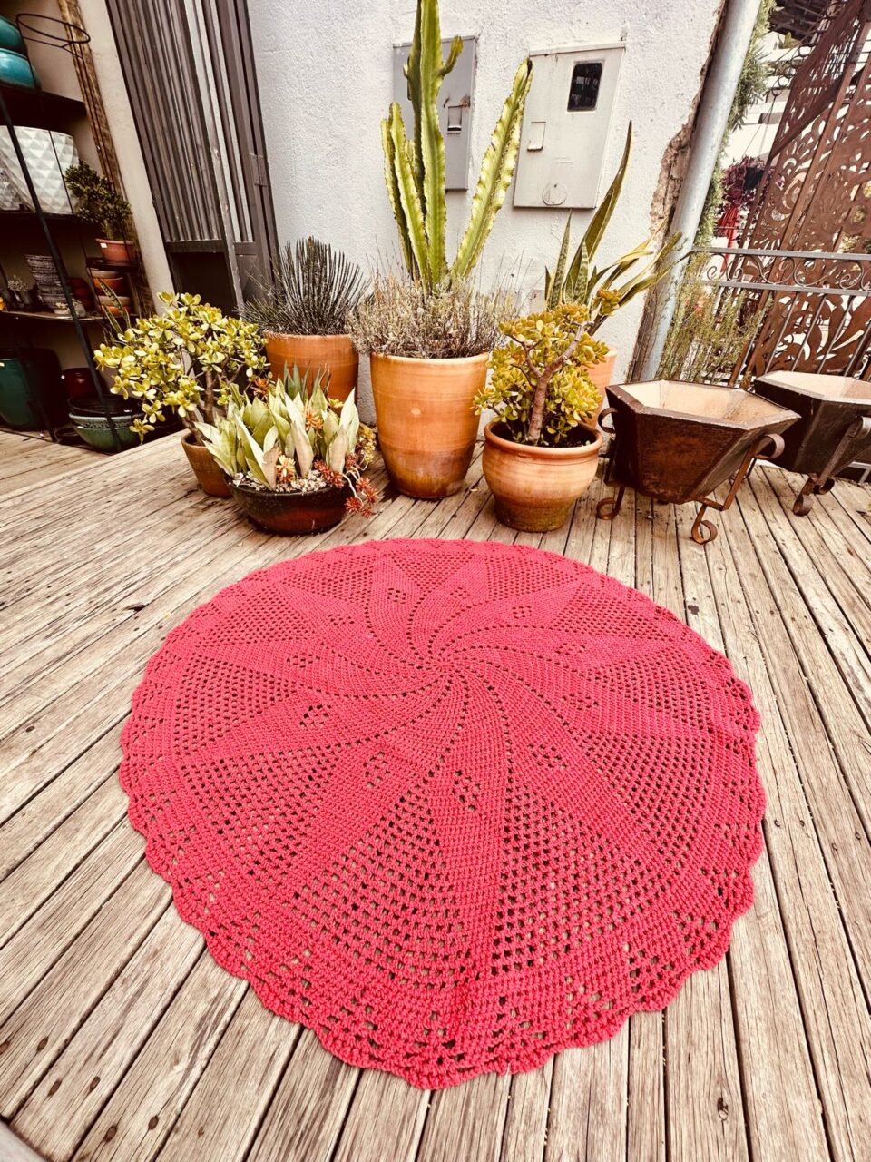 Tapete Redondo em Crochê Vermelho – DDB ...