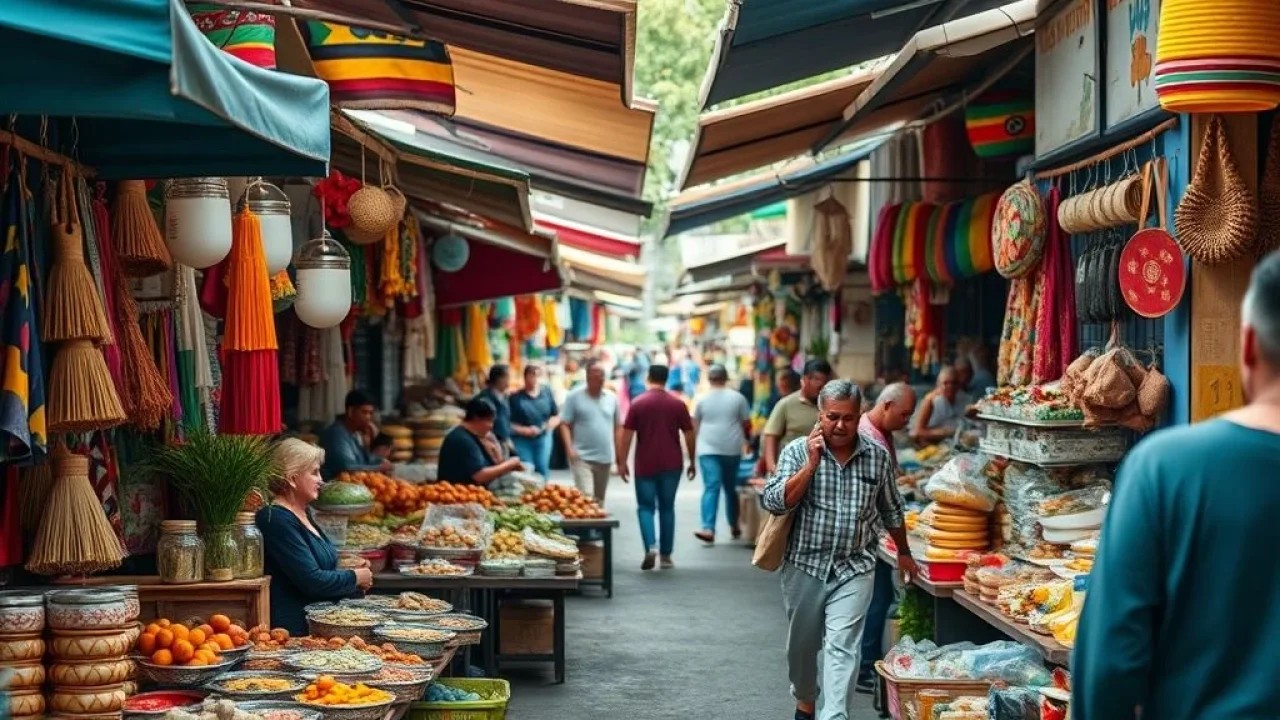 Mercado de rua em Salvador, Bahia, cultura nordestina