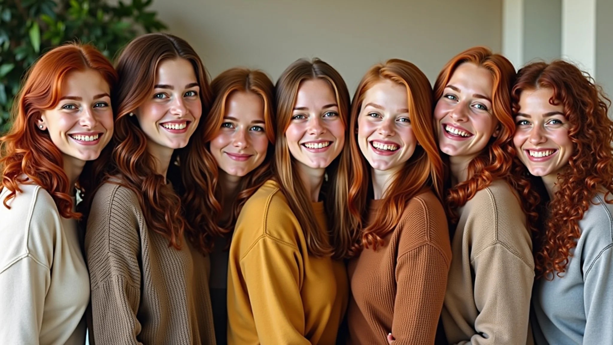 Mulheres com diferentes tons de cabelo ruivo, celebrando a beleza e a diversidade.