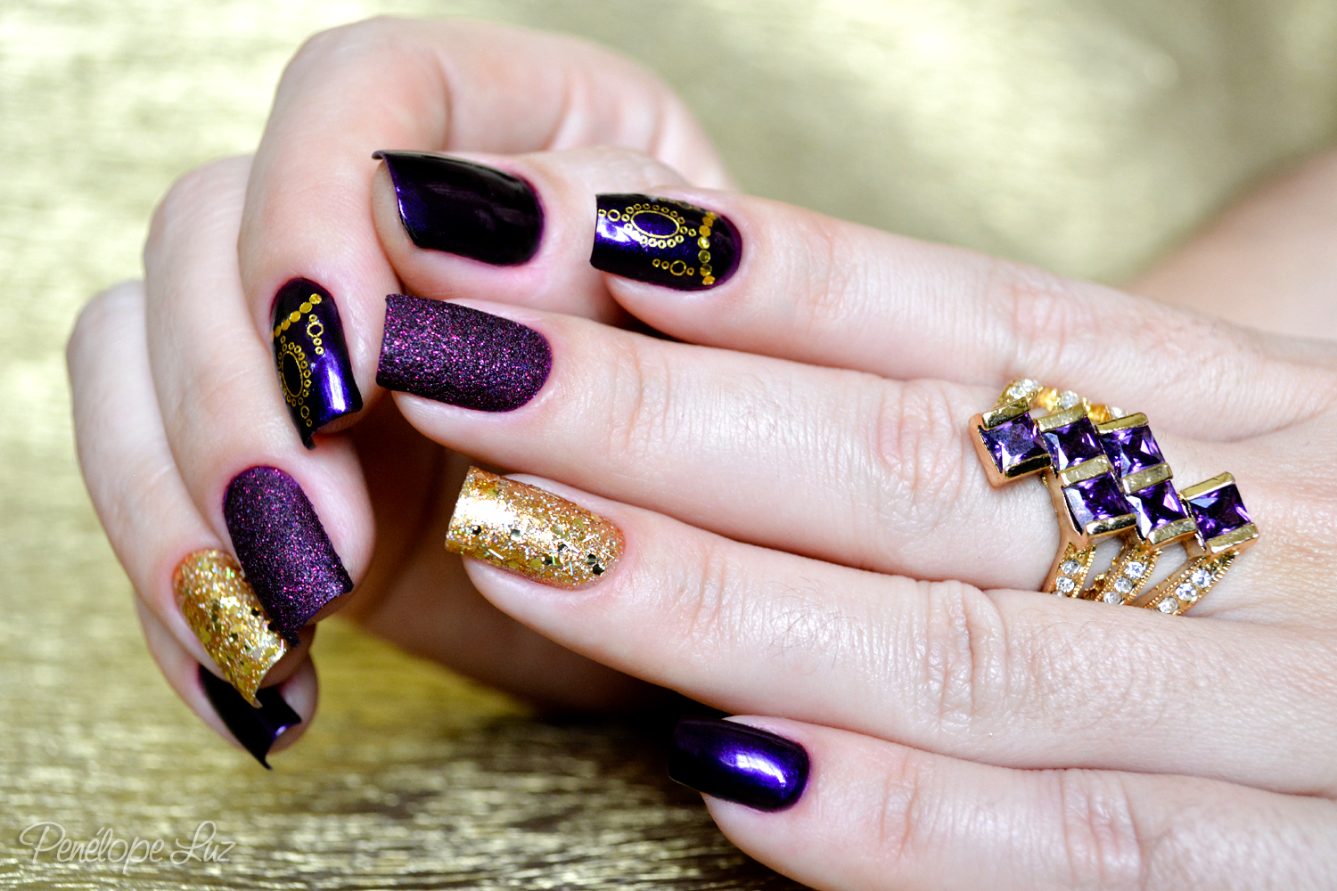 Mix'n Match Roxo e Dourado – Penélope Luz