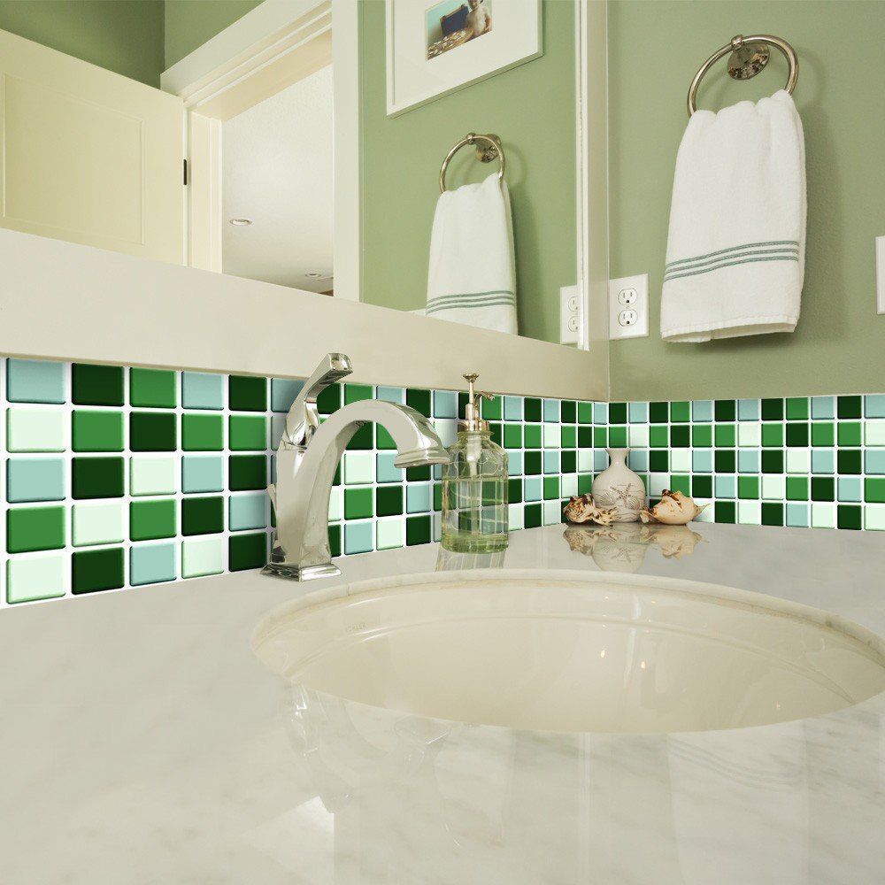 Adesivo de Azulejo Pastilha 3D Verde ...