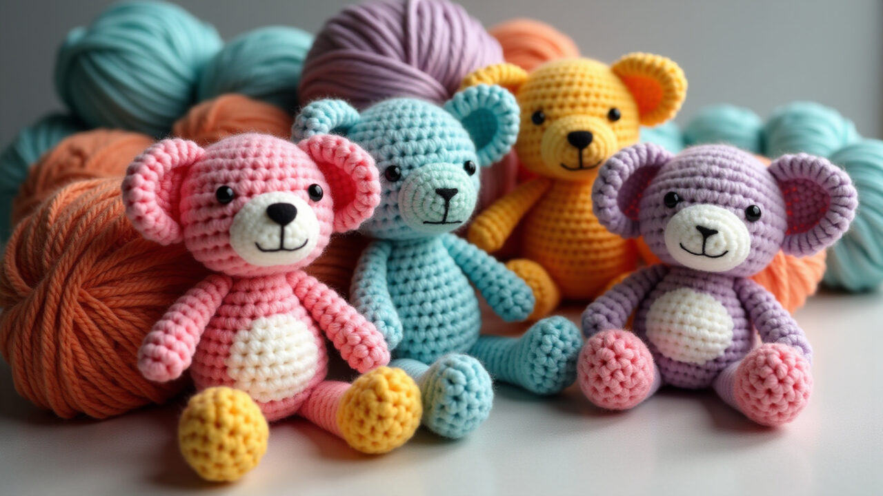 Amigurumi color inspiration, Pinterest board, crochet patterns, vibrant yarns, professional Inspiração de cores para amigurumi.