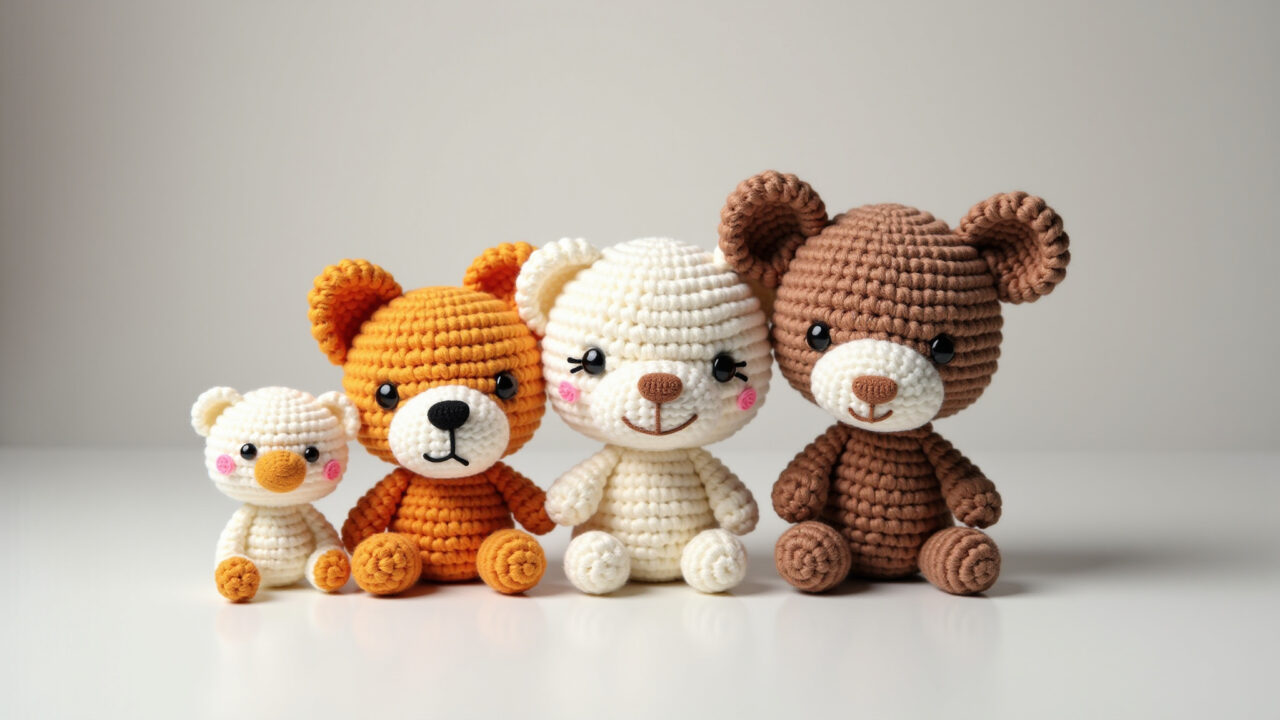 Amigurumi product shots for online store, consistent background, professional lighting, 8K quality, Fotos padronizadas de amigurumis para loja virtual.