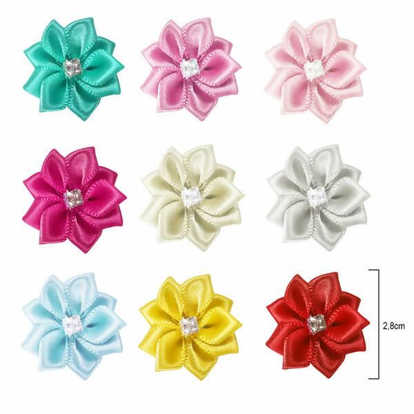 Flor de Cetim com Strass - pacote com ...