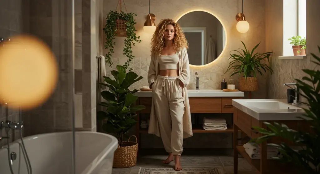 banheiro com plantas