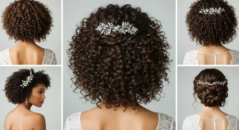 Ideias de Penteados Para Cabelo Cacheado Casamento