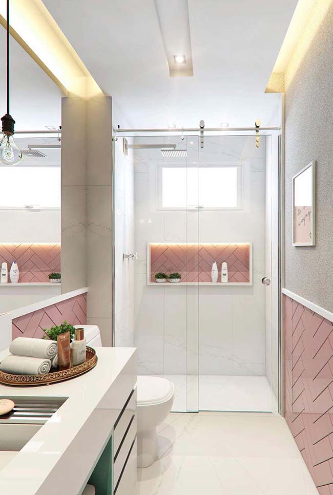 Banheiro Rosa: 80 Modelos para se Inspirar!