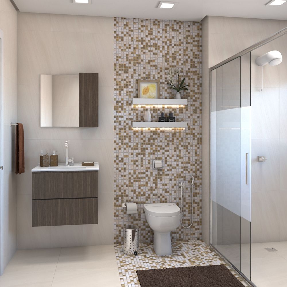 Banheiro decorado com pastilhas: 80 ...