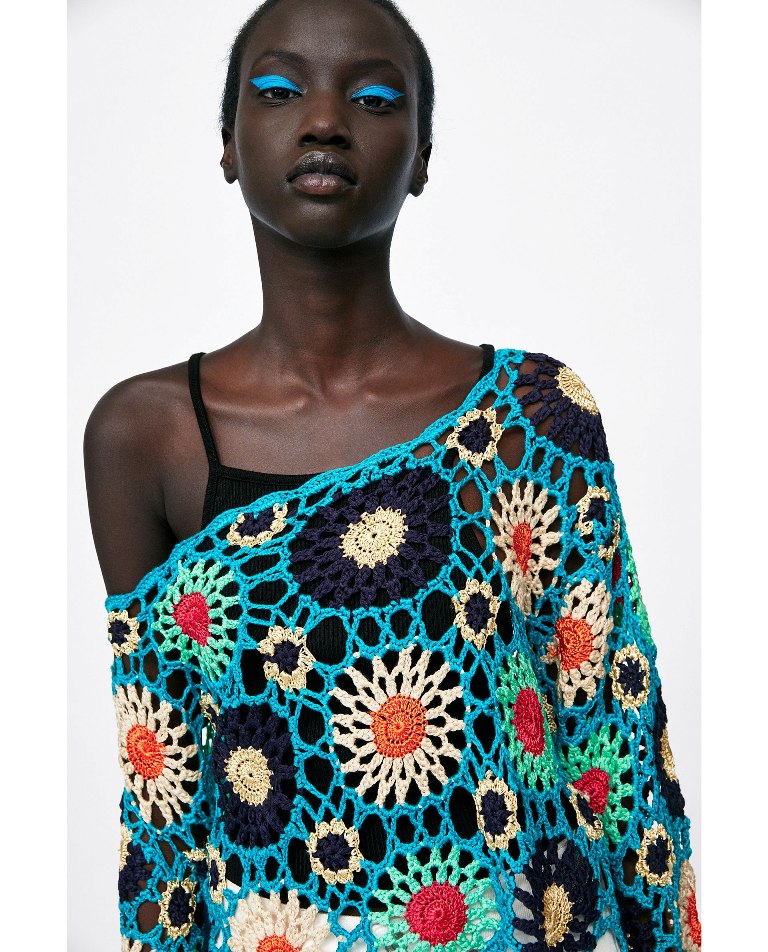 Crochê : Blusa Manga Longa