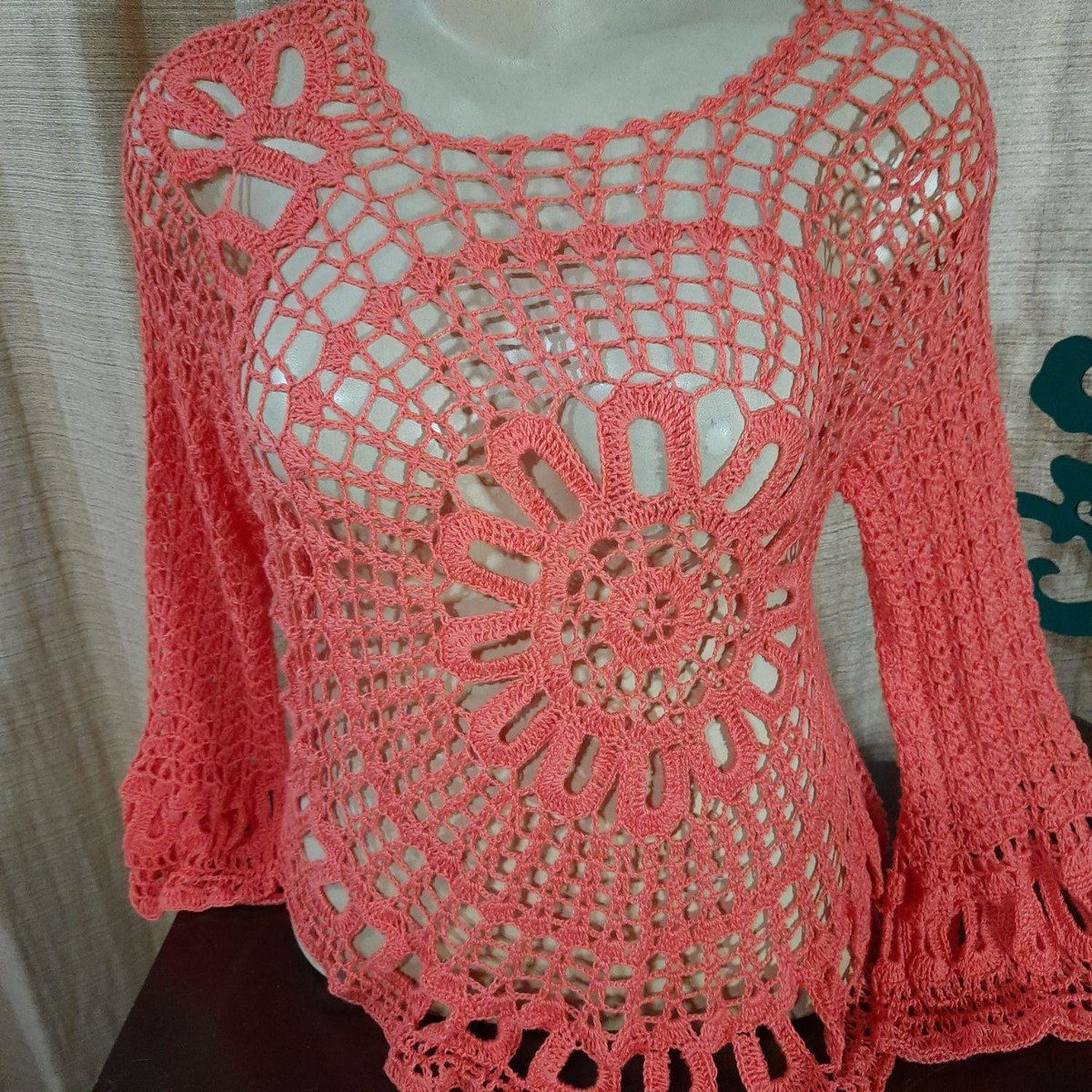 Blusa Manga Longa em Crochê – Ateliê ...