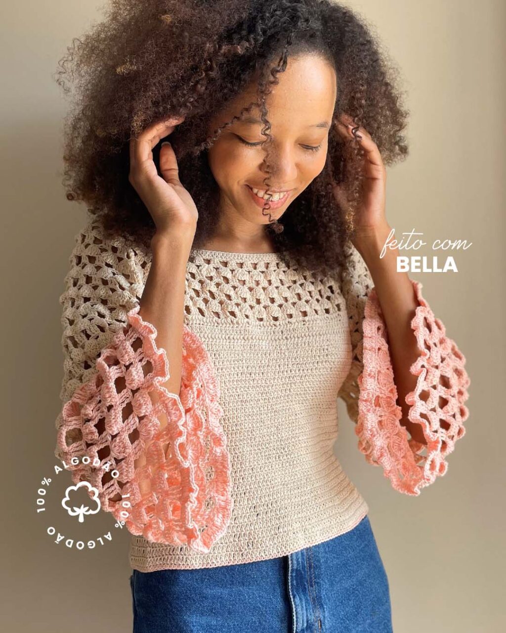 Blusa Topdown Bella de crochê - Ponto ...