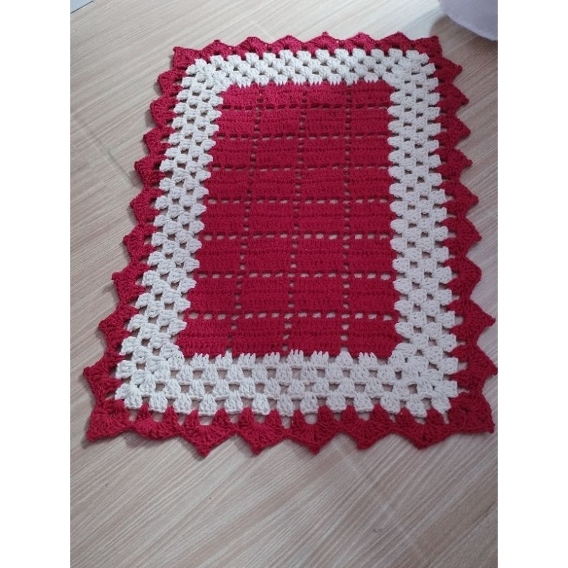 tapete de croche retangular simples ...