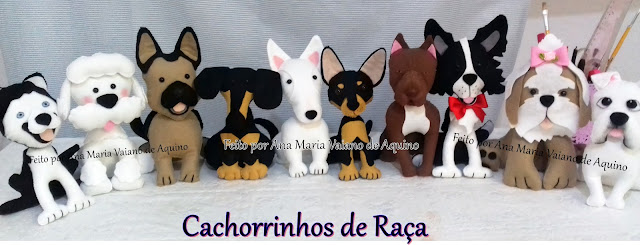 10 Cachorros de Raça em Feltro ...