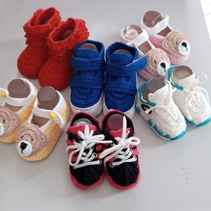 Linha Anne Sapatinho De Bebe Croche ...