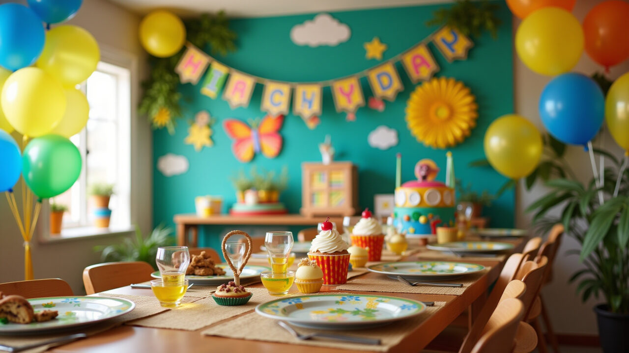 Festa temática de Dia das Crianças com decorações personalizadas.