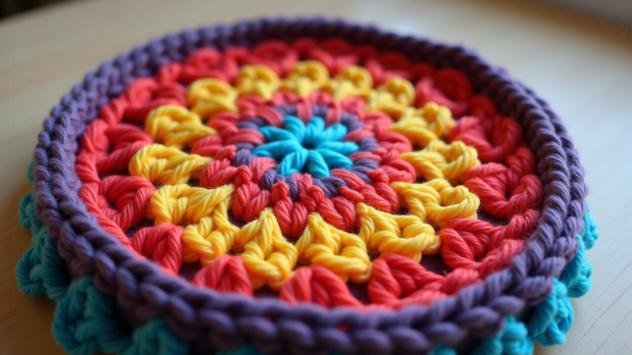 Circular amigurumi color change, seamless join, crochet hook, vibrant colors, professional Troca de cor em amigurumi circular.