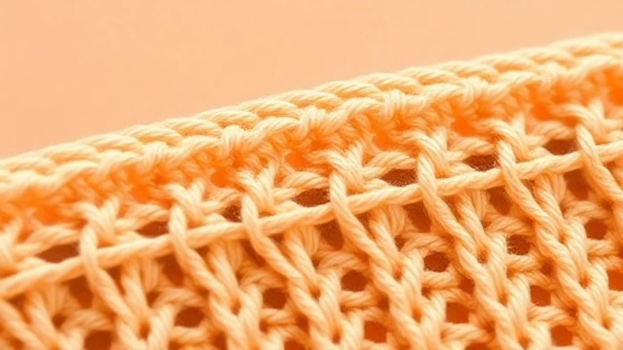 Close-up of crochet stitches: chain stitch, single crochet, double crochet, slip stitch, Pontos de crochê: correntinha, ponto baixo, ponto alto e ponto baixíssimo. Detalhe.