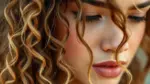 Cabelo crespo com frizz em close-up, textura irregular e cutículas abertas.