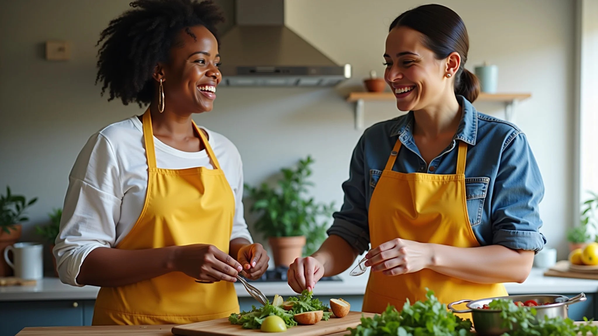 Casal preparando refeição saudável juntos, rica em ácido fólico, cozinha brasileira.