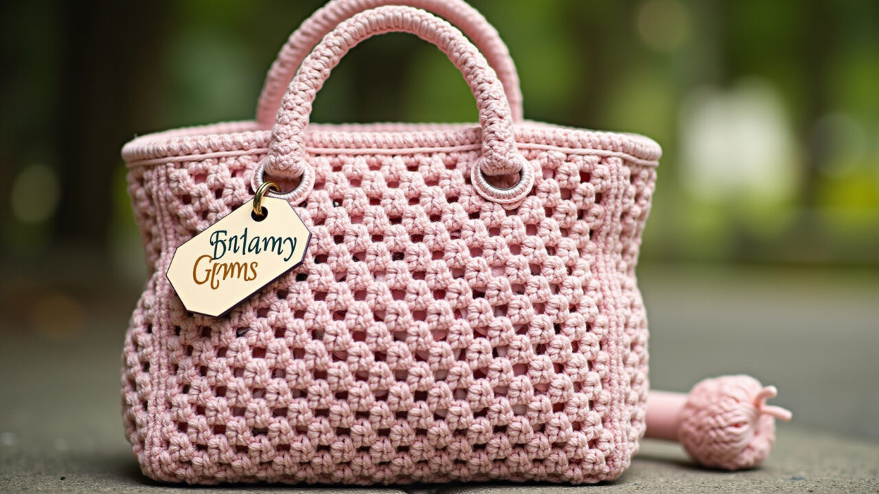 Bolsa infantil de crochê com nome personalizado, detalhe único.