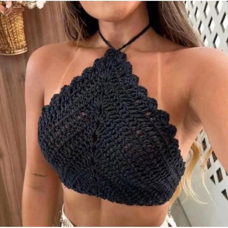 Cropped Top Crochê Feminino Verão Top ...
