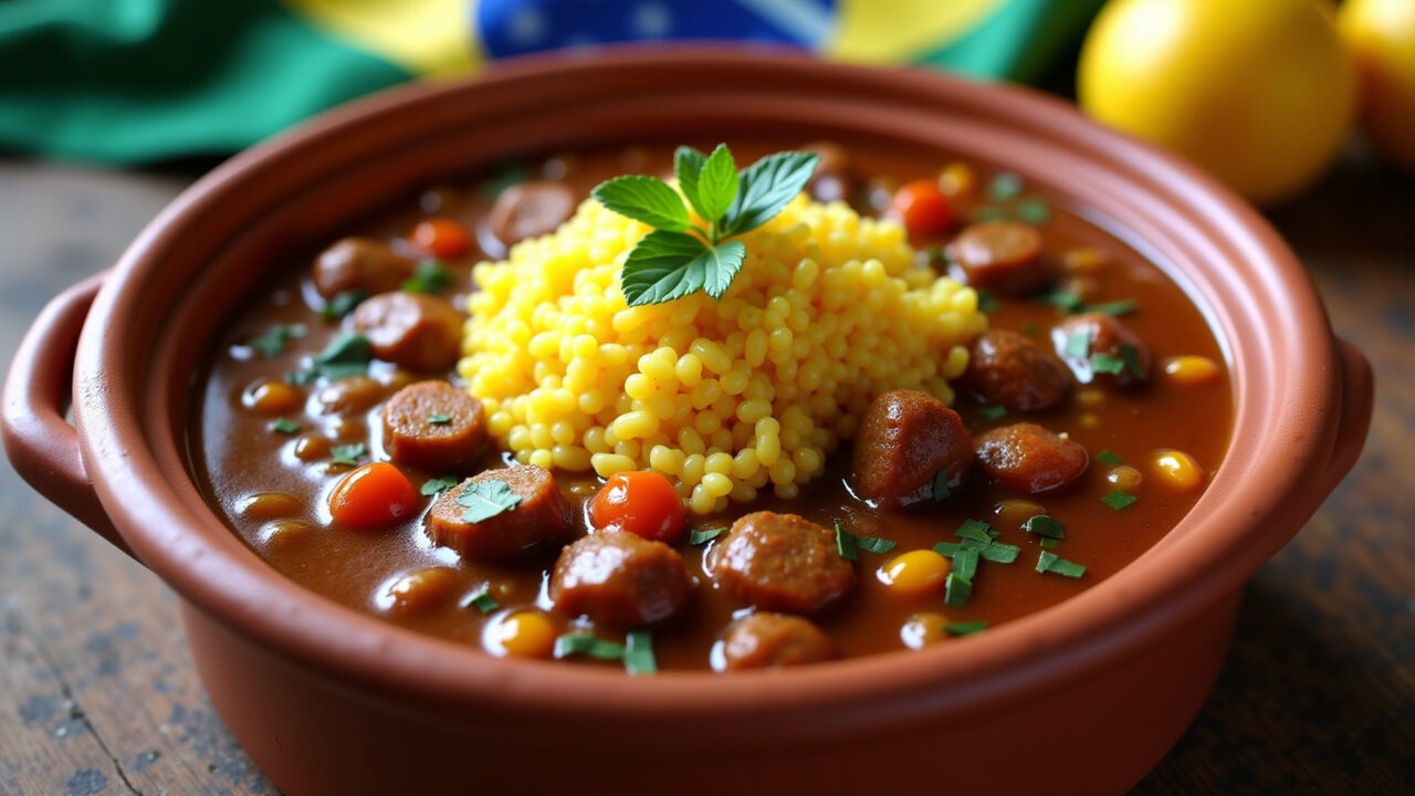 Escondidinho de carne seca com mandioca, um clássico brasileiro.