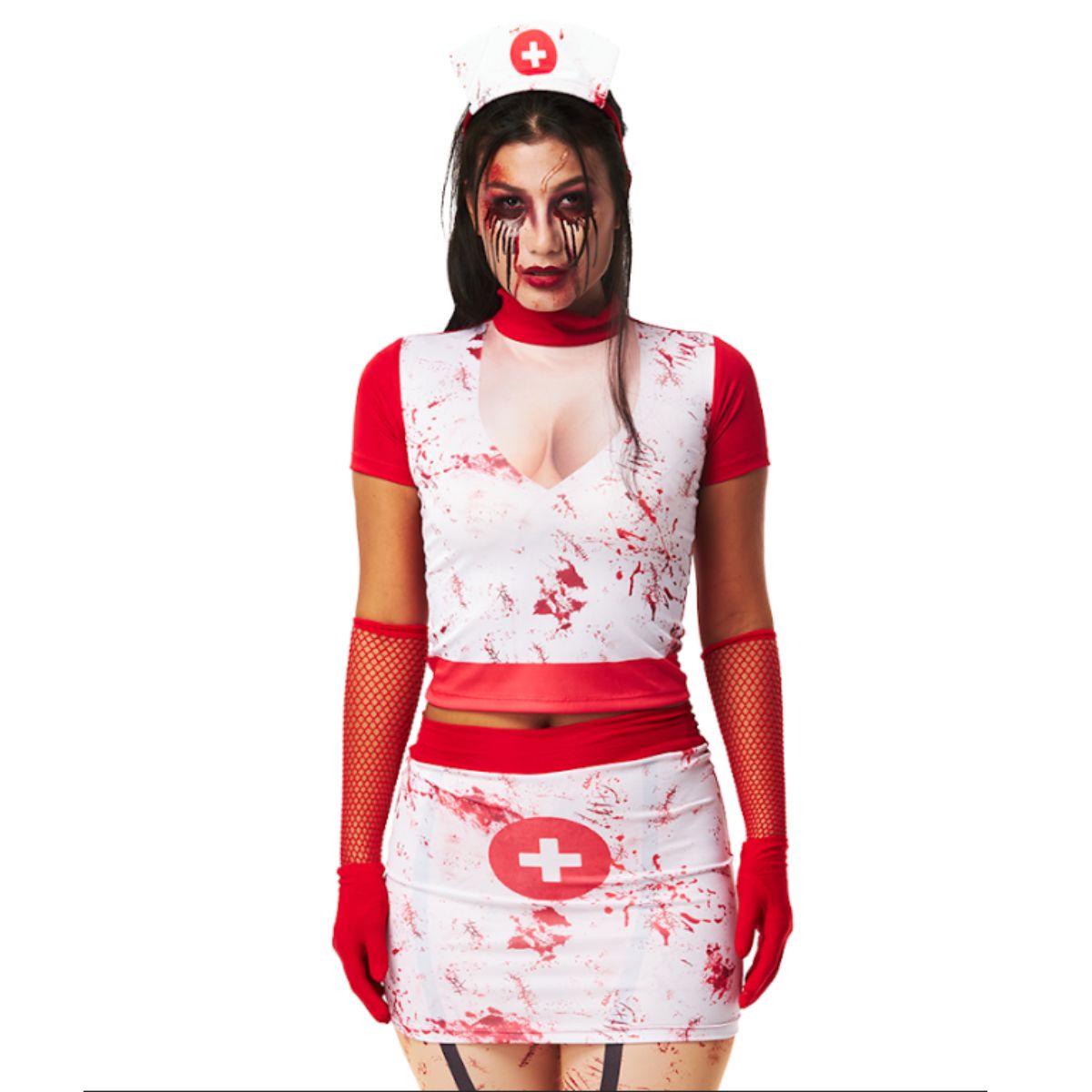 Halloween Enfermeira Zumbi Adulto Com Tiara
