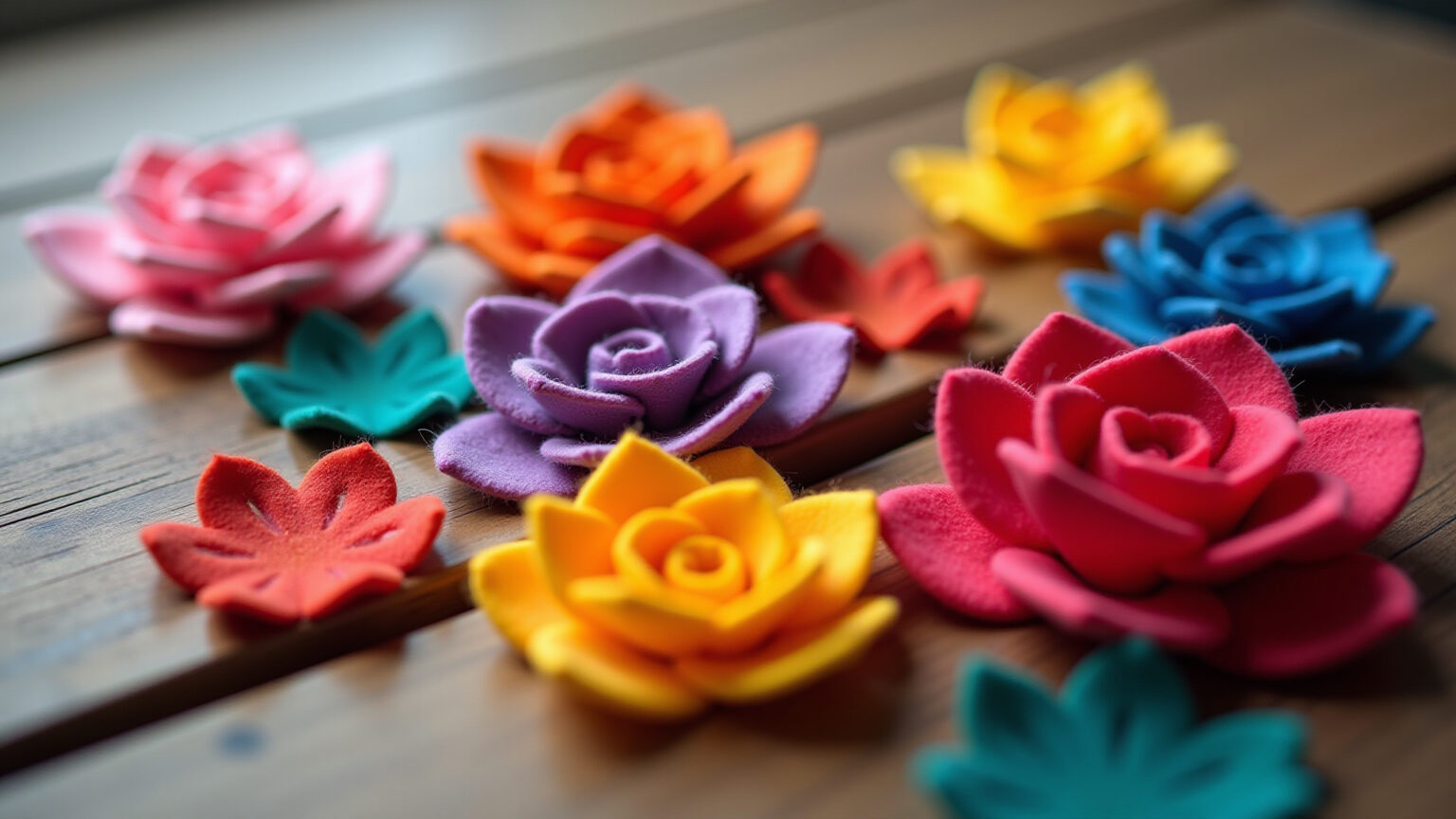 Flores de Feltro Delicadas: Aprenda a Fazer para Aplicações e Decoração