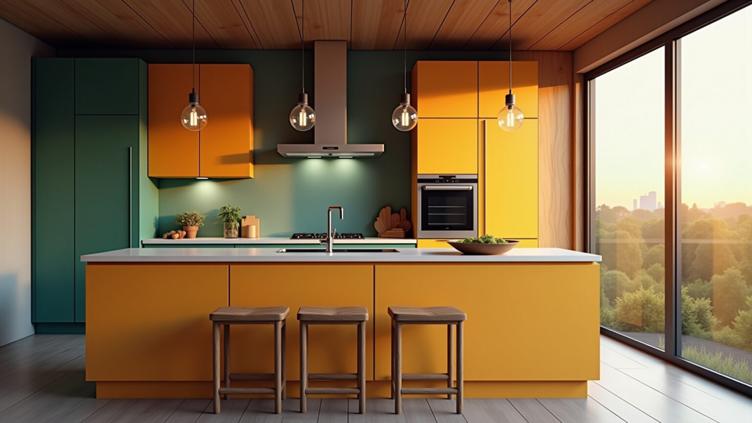 17 Ideias Decoração com Pendentes para Bancada de Cozinha Americana