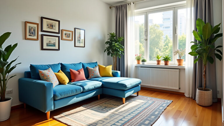 Decoração de sala com sofá azul: um guia completo para você se inspirar