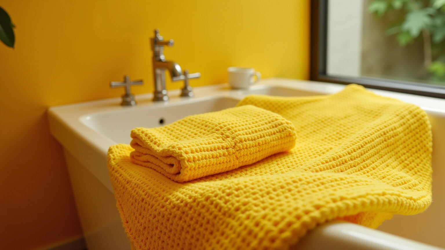 10 Ideias Criativas para Seu Jogo de Banheiro em Crochê Amarelo Jogo de banheiro em crochê amarelo vibrante, estilo brasileiro.