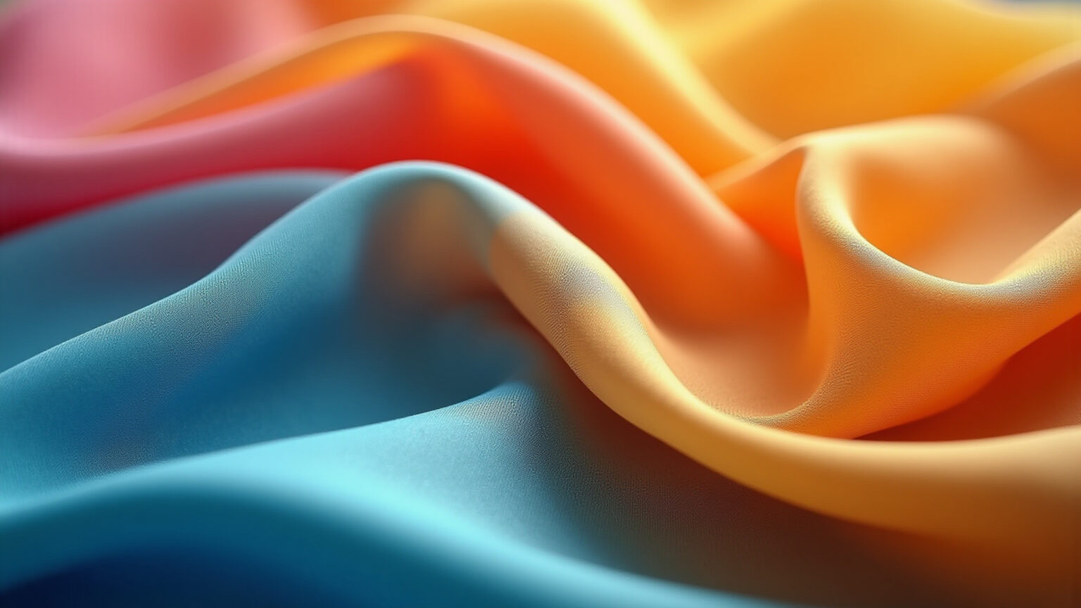 Tecido de viscose colorido e macio em close-up.