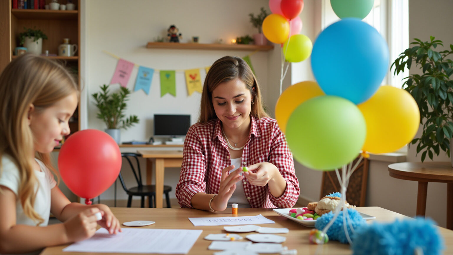 Dia das Crianças em Casa: Ideias de Atividade com Criatividade e Diversão Mulher preparando caça ao tesouro para o Dia das Crianças em casa.