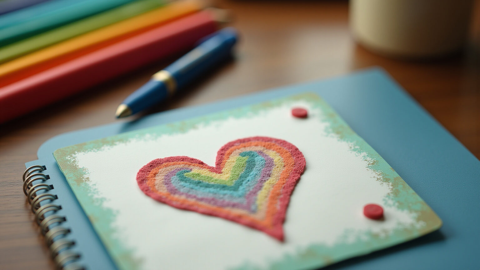 Modelos de Cartão para Dia dos Professores: Demonstre Carinho e Gratidão com Criatividade! Cartão artesanal para o Dia dos Professores em mesa de professor.