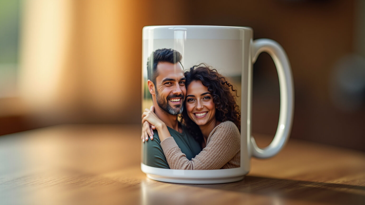 Caneca personalizada com foto de casal, presente atencioso para namorado.