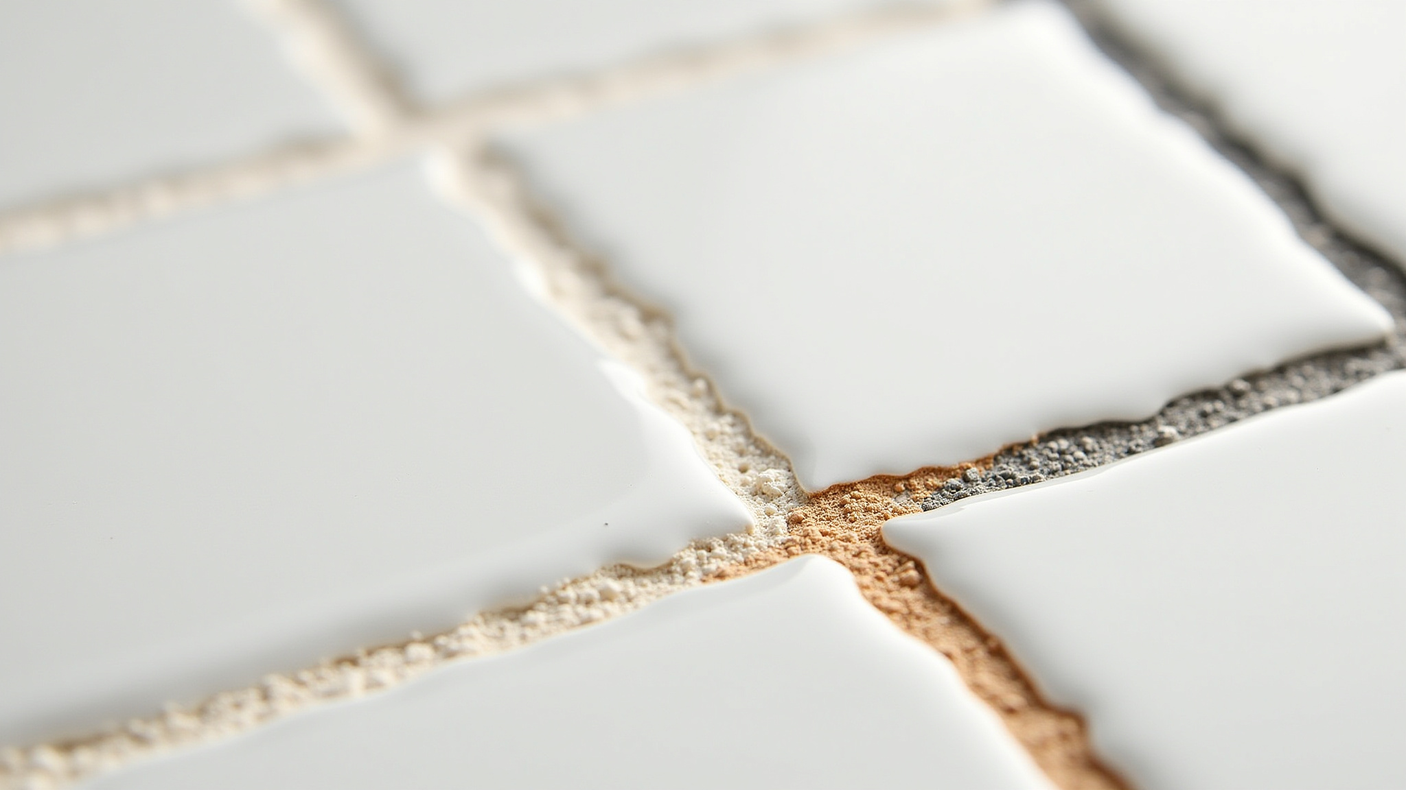 Cores de rejunte para azulejos brancos, mostrando diferentes tonalidades.