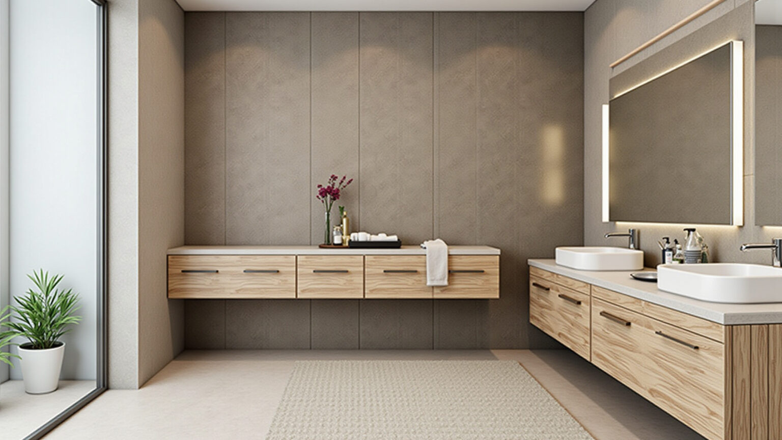 Banheiro integrado ao quarto: A “ousadia” que transforma seu refúgio (e como acertar!)