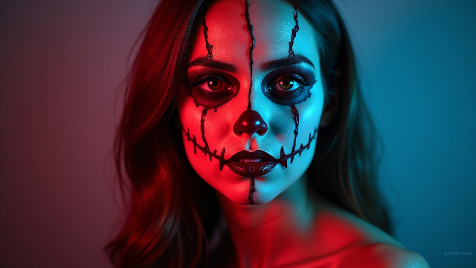 30 Ideias de Maquiagem Para o Halloween Feminina 2025 Maquiagem de Halloween: Boneca Quebrada assustadora e criativa.