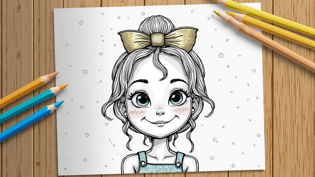 Desenho personalizado de criança para colorir, uma lembrança especial.