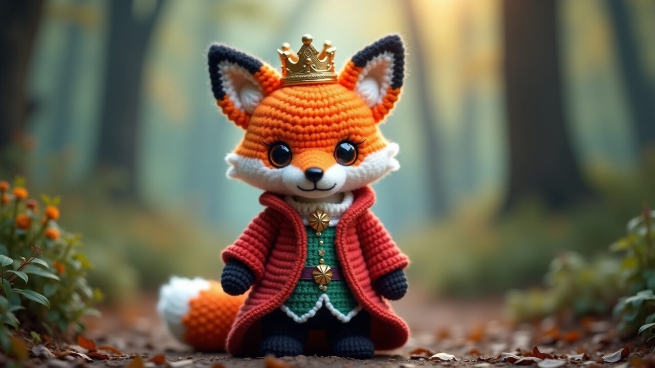 Amigurumi de raposa inspirado em contos de fadas.