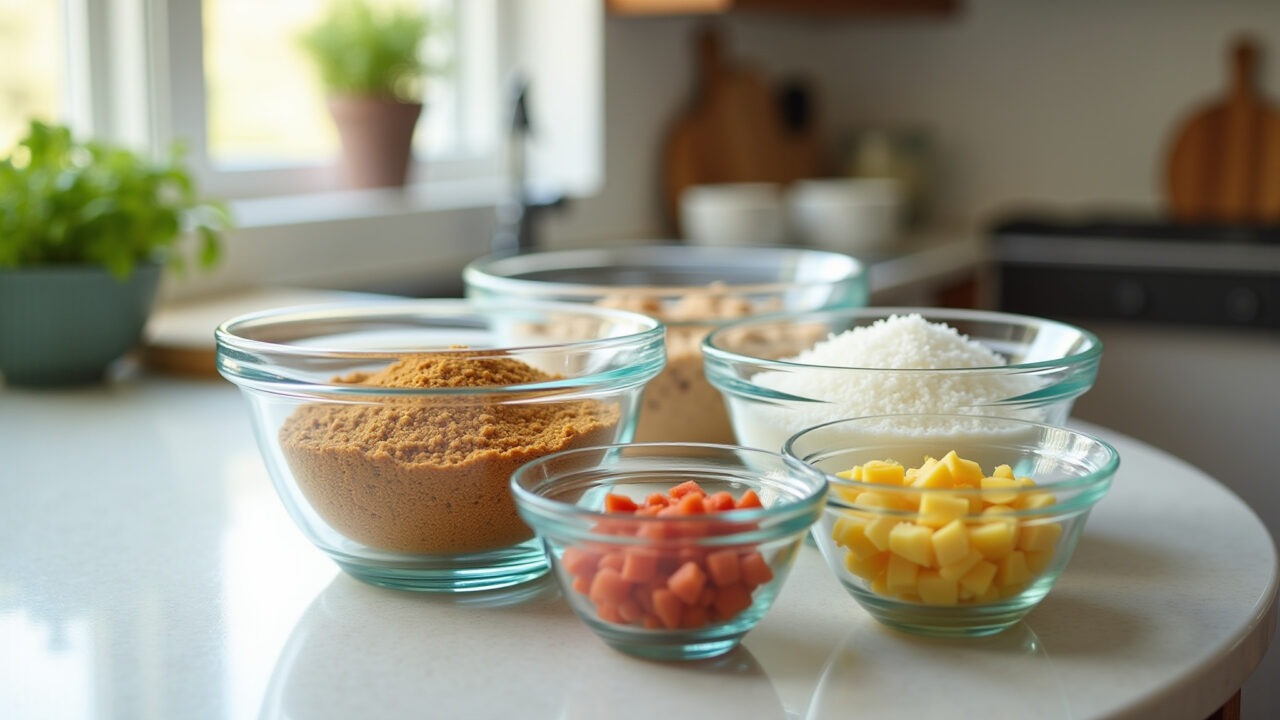 Tigelas de vidro de diferentes tamanhos para preparo de alimentos.