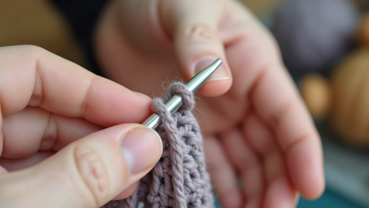Hands holding wrong size crochet hook and yarn, amigurumi project in background, natural lighting, Agulha e fio incorretos para amigurumi.