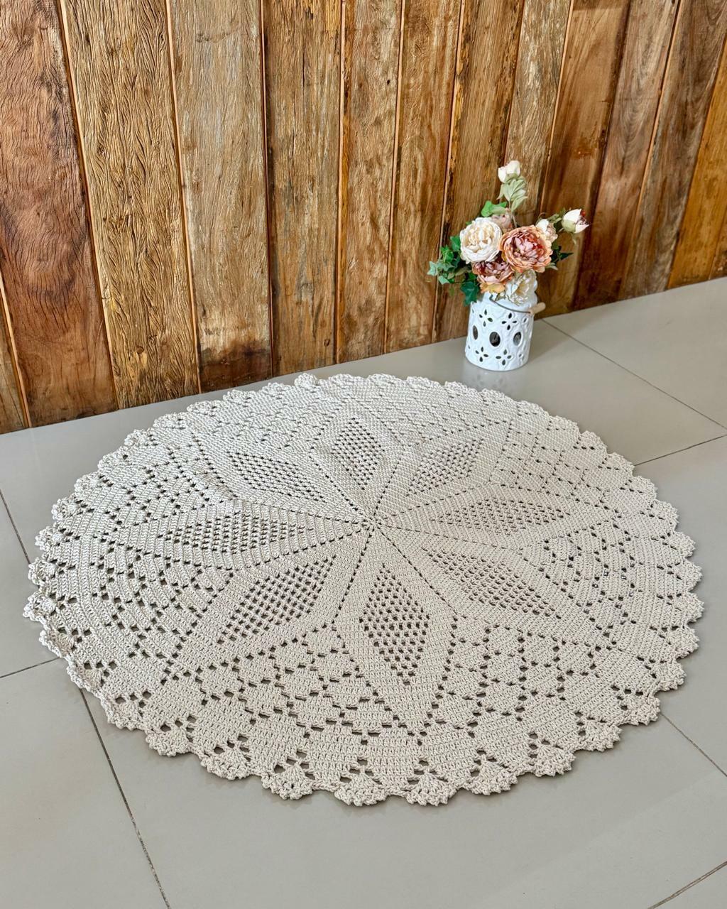 Tapete Redondo 1,30m Lotús Crochê ...